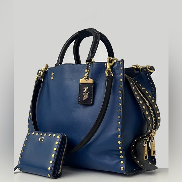 Coach Rogue 30 In Rivets & Wallet Set. Jennifer Lopez Collectors Special Edition - Picture 11 of 16